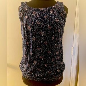 Loft sleeveless floral print sleeveless blouse.